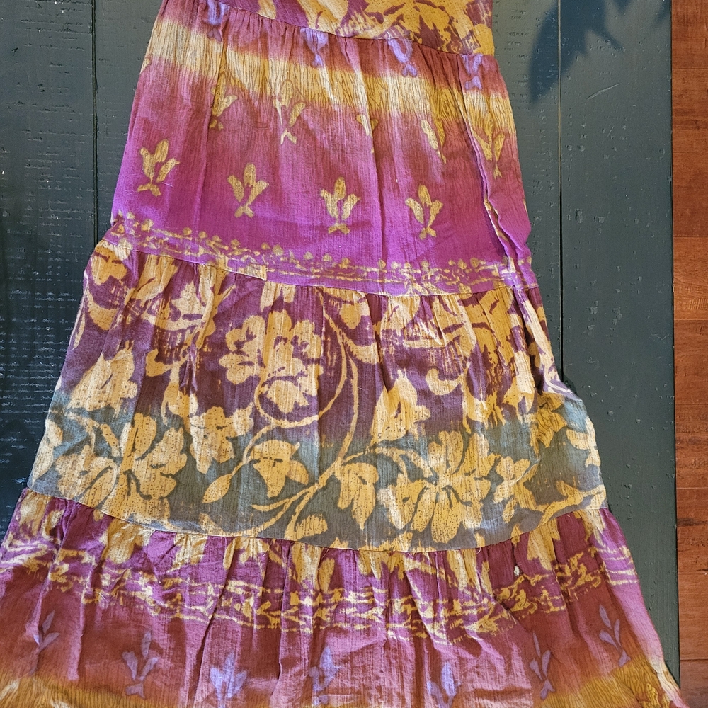 Chaps Deep Burgundy Cotton Blend Skirt. Large.